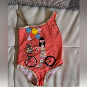 Little Marc Jacobs swimsuit one piece orange sz 2 adorable ! Gold trim